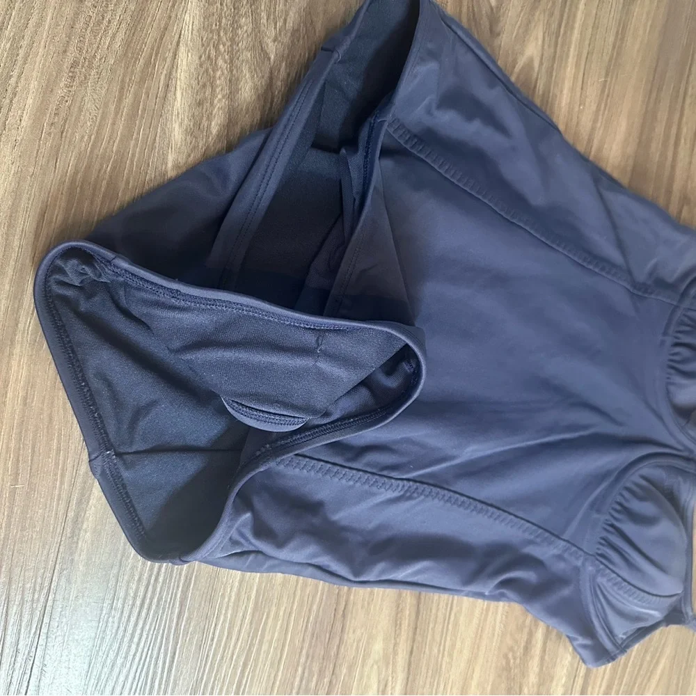 Athleta Navy One Piece Swimsuit 32 B/C Tall Strappy Back Shelf Bra‎